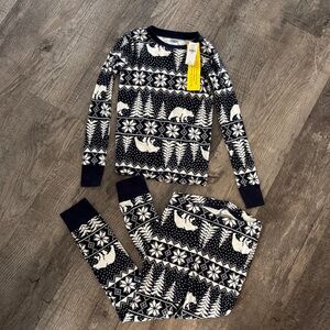 Old Navy Christmas Holiday blue fair isle pajama set